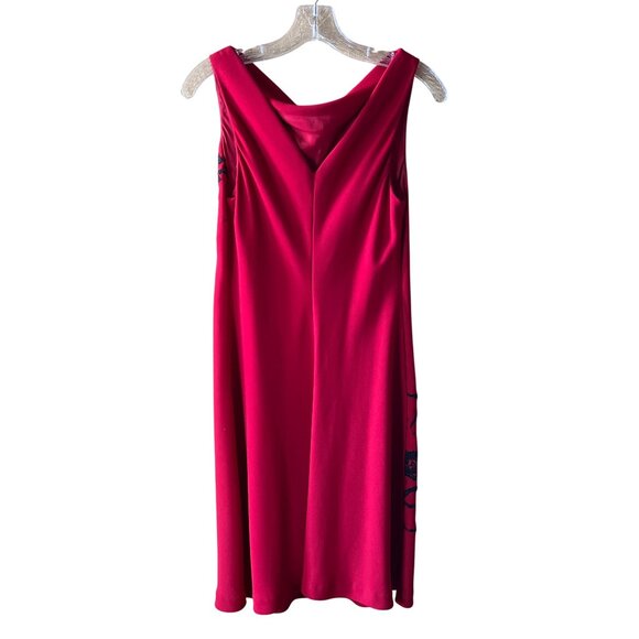 Coldwater Creek Red Sleeveless Beaded Dress Size 6 With Floral beading - Picture 4 of 5